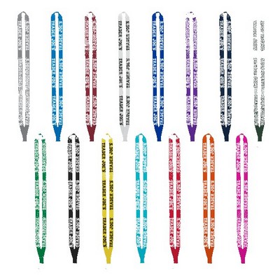 IMPORT Rush 5/8" Polyester Lanyard with Sewn Silver Metal Split-Ring