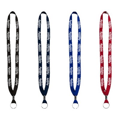 5/8" Polyester Shoelace Lanyard with Metal Crimp & Split-Ring