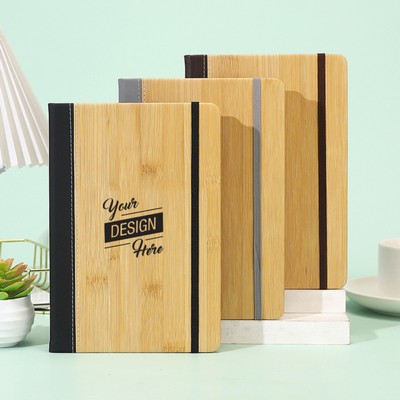 A5 Bamboo Look Hard Cover Notebook