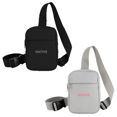 Crosscut Recycled PU Crossbody Bag