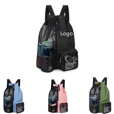 Waterproof Mesh Drawstring Sports Backpack