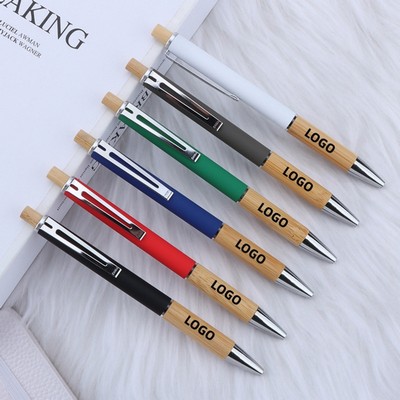 Eco Friendly Bamboo Metal Retractable Gel Pen Gift