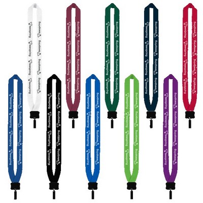1" Cotton Lanyard with Plastic Clamshell & O-Ring