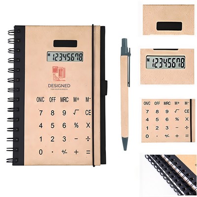 Spiral Notebook With Solar Powered Calculator