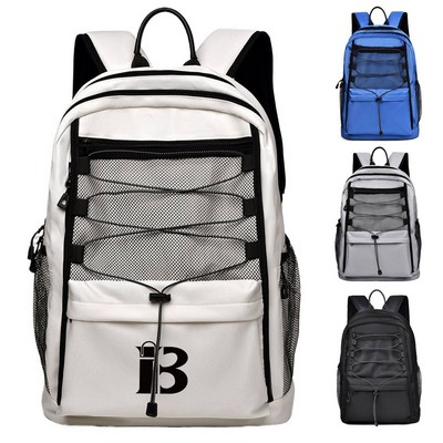 Water-Resistant Oxford Backpack with Multiple Pockets