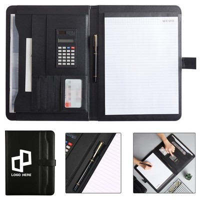 Business Office Leather Padfolios W/ Solar Calculator