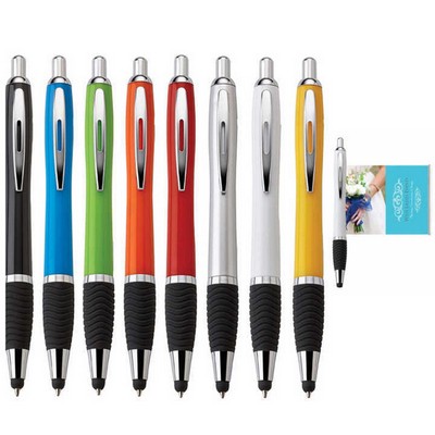 Custom Printed Banner Ballpoint Pen With Stylus