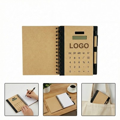 Multi Function Spiral Notebook Solar Calculator With Pen