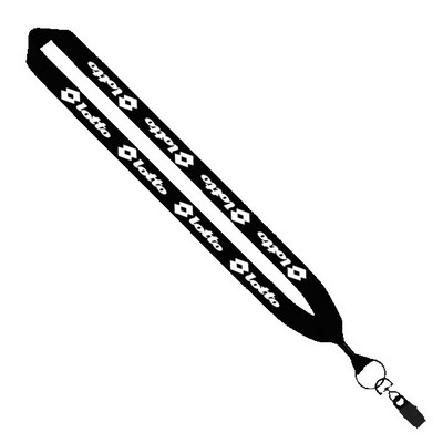 1" Cotton Lanyard with Metal Crimp & Metal Bulldog Clip