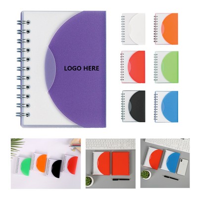 Spiral notebook measuring 5" by 7"