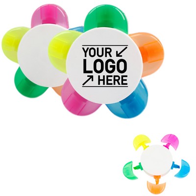 5-Color Petal Fluorescent Highlighter
