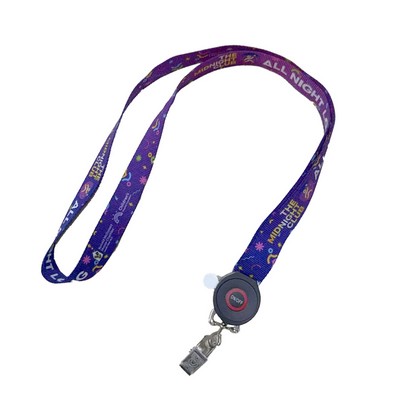 3/4" Full-Color Dye Sublimated LED Glow Lanyard