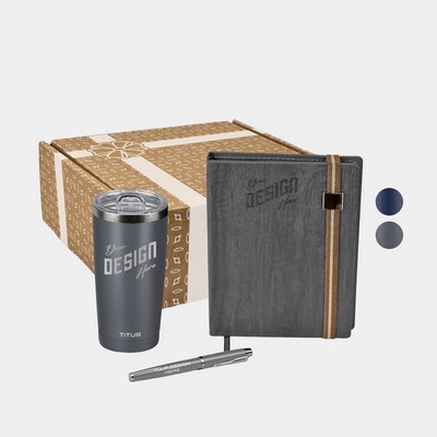 TiTUS® 20 oz Tumbler, Melange Executive Notebook & Pen Gift Set