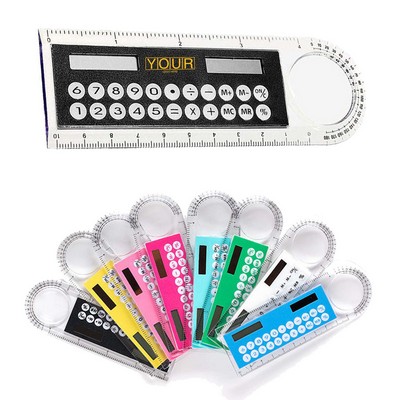 Solar Powered Calculator Ruler Magnifier
