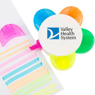 Five Color Petal Shaped Highlighters