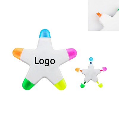 Star Shaped 5 Colors Highlighter