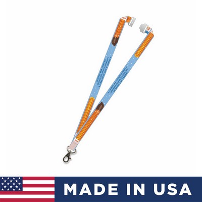 3/4" Digitally Sublimated Lanyard w/ Sew on Breakaway