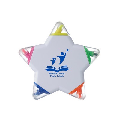 Union Printed - Multi-Color Star-Shaped Highlighter with 1-Color Logo