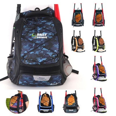 Baseball Bat Backpack With Shoe Compartment