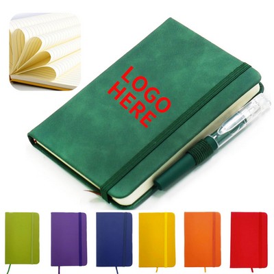 Leather-Bound Pocket Journal with Pen