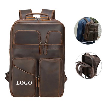 Luxury Leather Laptop Backpack