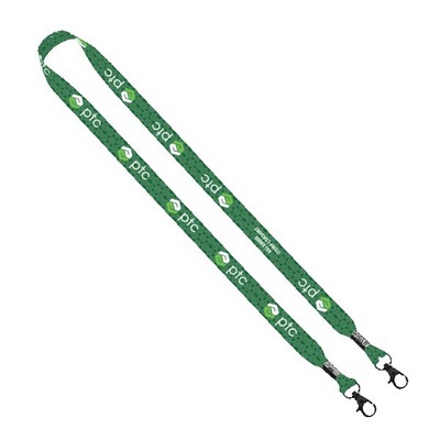 3/4" rPET Dye-Sublimated Double-Ended Lanyard With Metal Crimp and Lobster Clip