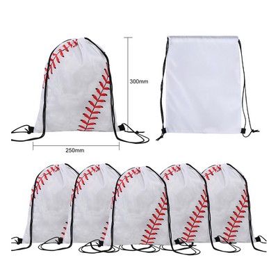 Full Custom Baseball Drawstring Bag, Lightweight Polyester String Backpack